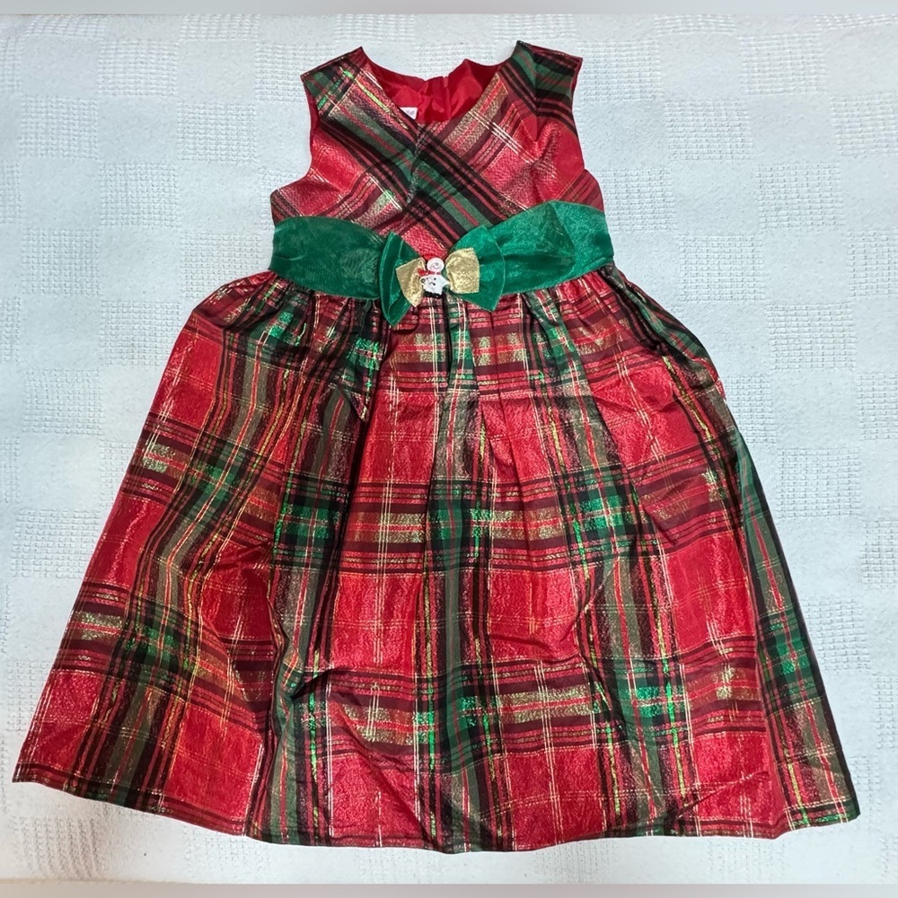Bonnie Jean plaid holiday Christmas dress